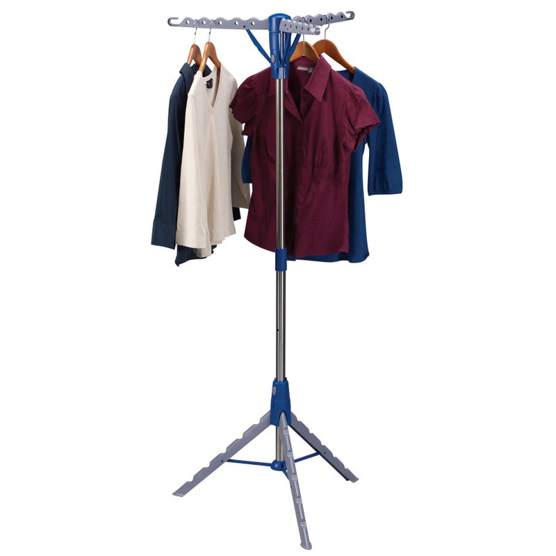 Household Essentials 5009-1 Collapsible Portable Indoor Tripod Clothes Drying Rack for Hanging Laundry | Silver and Blue Medium - Image 4